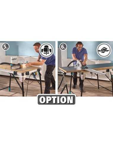 Mesa de corte WOLFCRAFT Master CUT 2600 | Mesa de trabajo SimonRack profesional y resistente