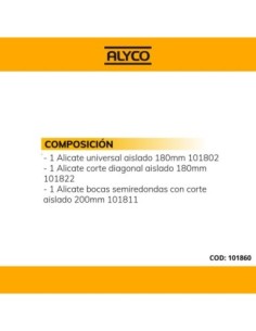 Alicates ALYCO Juego 3 Unidades Mangos Aislados 2