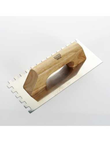 Llana Dentada ALYCO Acero Inoxidable 280*120 mm Diente 8*8 Mango de Madera
