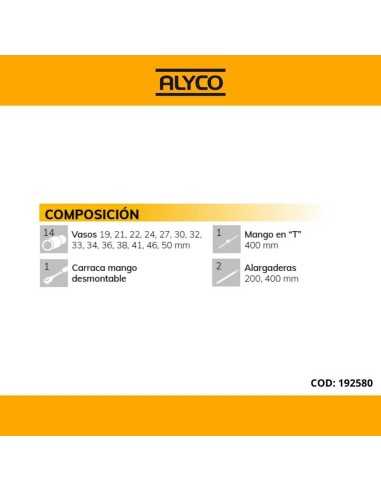Juego de Vasos 3/4 110PZ Alyco Orange 192580: Herramienta Robusta