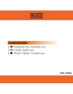 Juego de 7 destornilladores de precisión Alyco Orange Ref. 170452 2