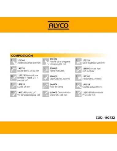 Caja con Herramientas ALYCO 3 Bandejas 85 Pz | Caja o carro de herramientas ALYCO resistente y funcional