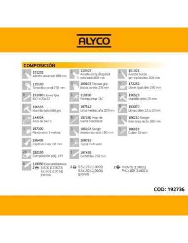Caja con Herramientas ALYCO 5 Bandejas 80 Pz | Caja o carro de herramientas ALYCO resistente y funcional