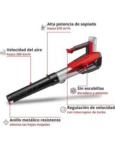SOPLADOR SIN CABLE GP-LB 18/200 EINHELL