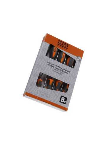 JUEGO 8 DESTORNILLADRES CAJA CARTÓN ALYCO ORANGE : 170450