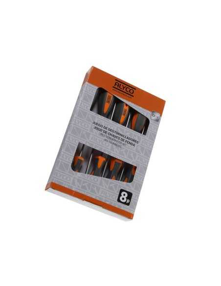 JUEGO 8 DESTORNILLADRES CAJA CARTÓN ALYCO ORANGE : 170450