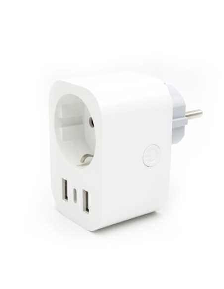 ENCHUIFE WIFI INTEL C/MEDIDOR DE CONSUMO +2 USB A 16A 3680V CEVIK **OFERTA**