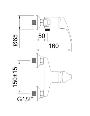 Grifo de ducha monomando CLEVER 1 Función N Panam Urban