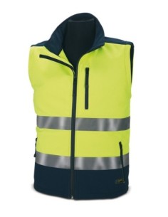 Cazadora MARCA PL SOFT SHELL Alta Visivilidad Amarillo/Azul. Mangas Desmontables 310Gr T-XL 2