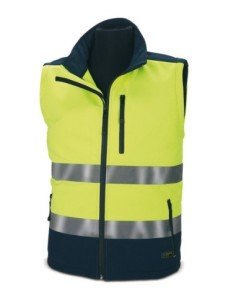 Cazadora MARCA PL SOFT SHELL Alta Visivilidad Amarillo/Azul. Mangas Desmontables 310Gr T-XL 2