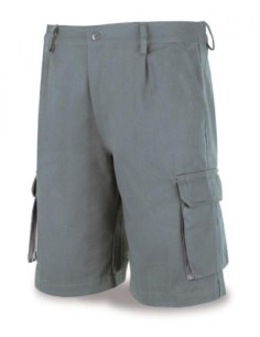 Bermuda MARCA PL TOP LINE 488STOPAM gris algodón de 245 g. Multibolsillos T-50/52