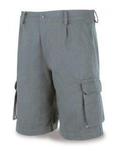Bermuda MARCA PL TOP LINE 488STOPAM gris algodón de 245 g. Multibolsillos T-50/52