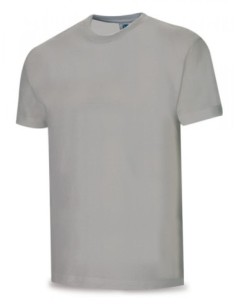 Camiseta MARCA PL gris algodón 145 gr. Manga corta T-XL