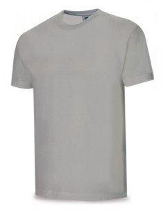 Camiseta MARCA PL gris algodón 145 gr. Manga corta T-XL