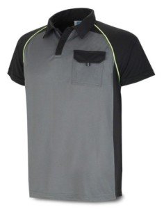 Polo MARCA PL Técnica Pro Series gris/negro poliéster 135 gr T-LM