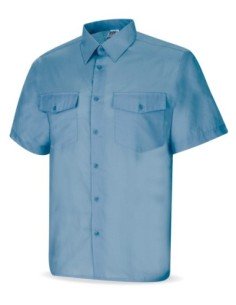 Camisa MARCA PL 388CMCAC azul celeste poliéster/algodón 95 gr Manga corta T-43/44