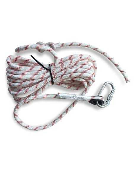 Cuerda de Vida MARCA PL STEELPRO 1888C20SIN 20mt con mosquetón acero rosca y guardacabos