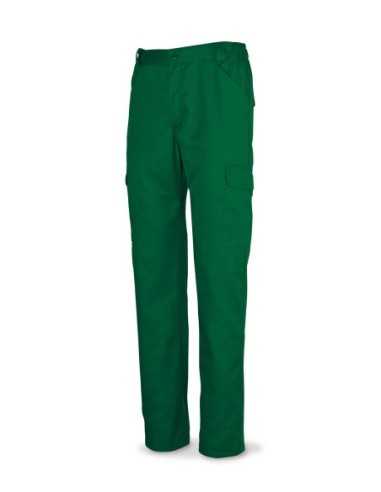 Pantalón MARCA PL 388PV verde poliéster/algodón 200 g. Multibolsillos T-38