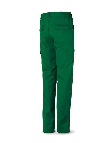 Pantalón MARCA PL 388PV verde poliéster/algodón 200 g. Multibolsillos T-46