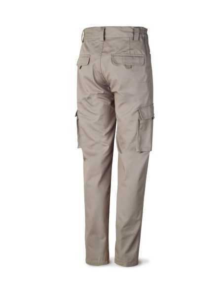Pantalón MARCA PL TOPLINE 488PTTOPG Gris poliester/algodón de 245g MultibolsilloS T-46
