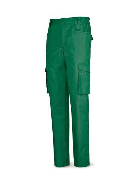 Pantalón MARCA PL TOPLINE 488PTTOPV verde poliester/algodón de 245g Multibolsillo T-38
