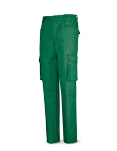 Pantalón MARCA PL TOPLINE 488PTTOPV verde poliester/algodón de 245g Multibolsillo T-46
