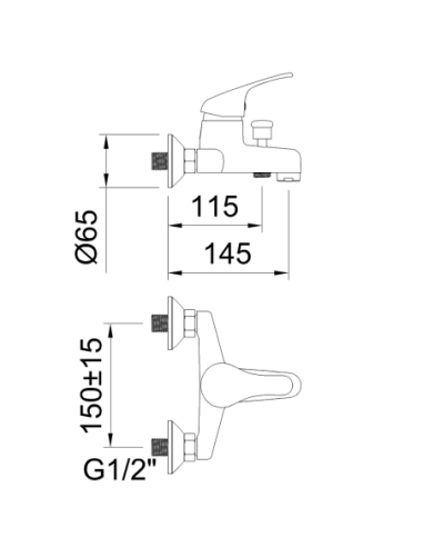 Grifo de baño-ducha CLEVER monomando 1 Función N Panam Urban Cromado