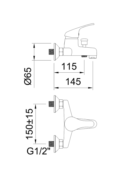 Grifo de baño-ducha CLEVER monomando 1 Función N Panam Urban Cromado