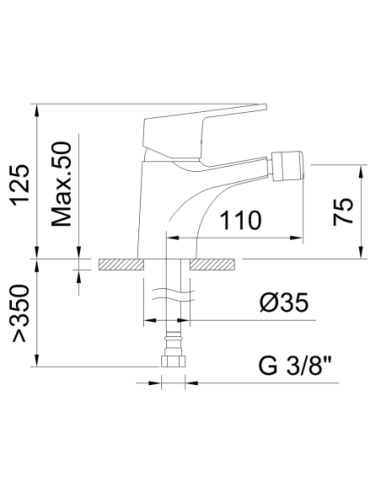 Grifo de Bidé 98621 CLEVER monomando 75mm Go! Cromado