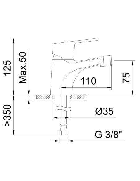 Grifo de Bidé 98621 CLEVER monomando 75mm Go! Cromado