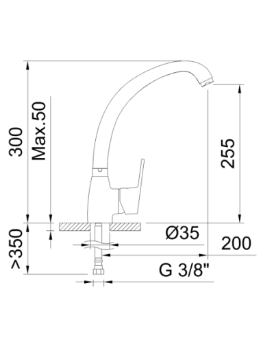 Grifo de Cocina 98624 monomando CLEVER con Caño tubo Go! Cromado