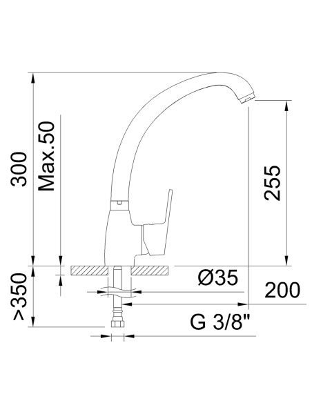 Grifo de Cocina 98624 monomando CLEVER con Caño tubo Go! Cromado