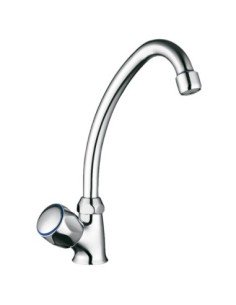 Grifo de Cocina CLEVER simple repisa G90 195mm con caño conformado With2 Guayama Cromado