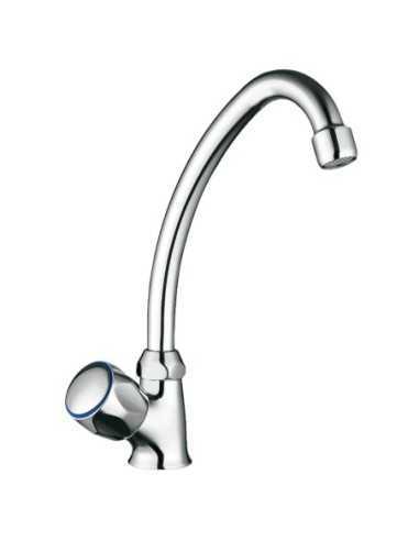 Grifo de Cocina CLEVER simple repisa G90 195mm con caño conformado With2 Guayama Cromado