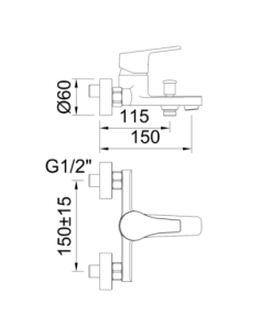 Grifo de ducha 98622 CLEVER monomando Go! Cromado 2