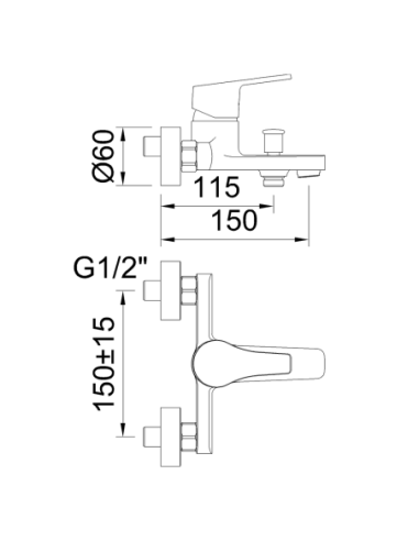 Grifo de ducha 98622 CLEVER monomando Go! Cromado
