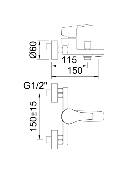 Grifo de ducha 98622 CLEVER monomando Go! Cromado