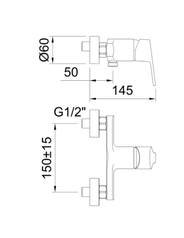 Grifo de ducha 98623 CLEVER monomando Go!
