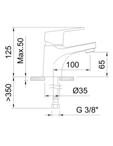 Grifo de lavabo 99620 monomando CLEVER 65mm Go! Cromado