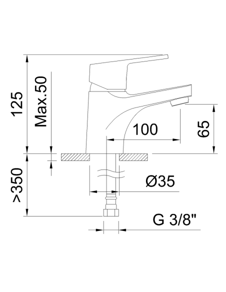 Grifo de lavabo 99620 monomando CLEVER 65mm Go! Cromado