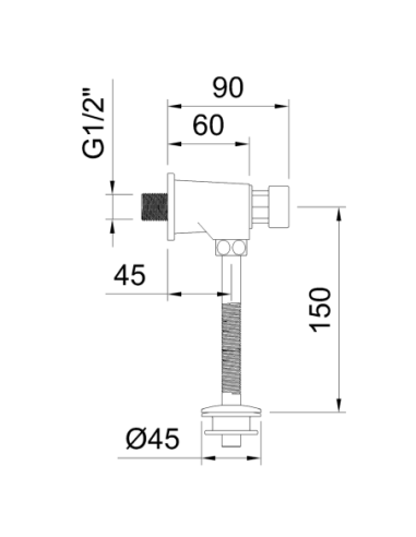 Grifo temporizado mural CLEVER para urinario M28X1.5