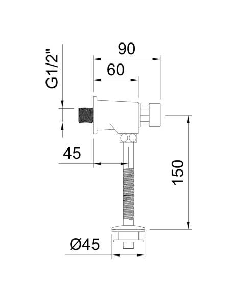 Grifo temporizado mural CLEVER para urinario M28X1.5