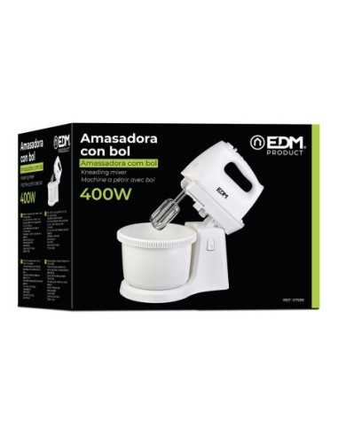 Batidora Amasadora EDM 400W 5 Velocidades con Bol 3,2 Lt