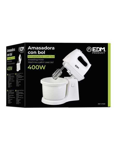 Batidora Amasadora EDM 400W 5 Velocidades con Bol 3,2 Lt