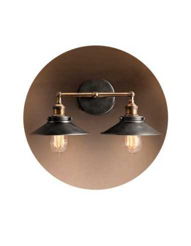 ?Aplique de pared doble vintage EDM, estilo industrial y luz cálida. ¡Compra online ahora!