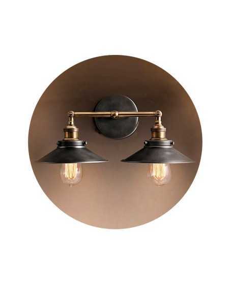 ?Aplique de pared doble vintage EDM, estilo industrial y luz cálida. ¡Compra online ahora!