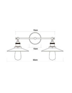 ?Aplique de pared doble vintage EDM, estilo industrial y luz cálida. ¡Compra online ahora! 2