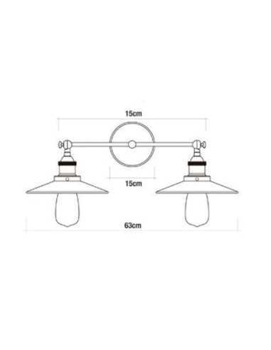 ?Aplique de pared doble vintage EDM, estilo industrial y luz cálida. ¡Compra online ahora!