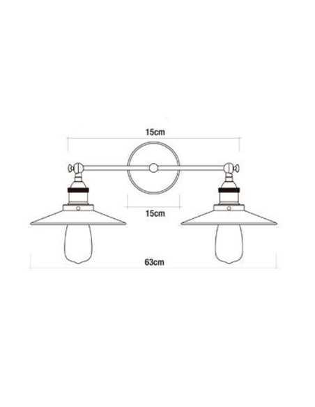 ?Aplique de pared doble vintage EDM, estilo industrial y luz cálida. ¡Compra online ahora!
