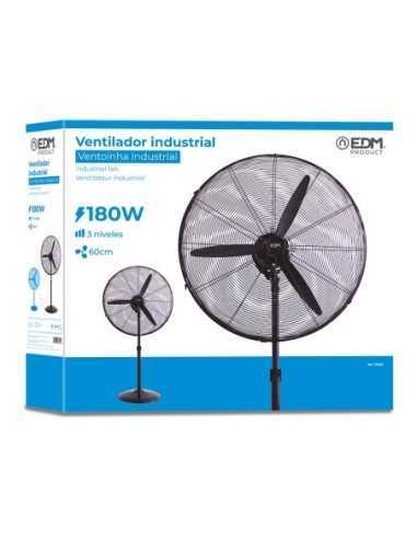 ?Ventilador de pie industrial EDM 180W, potencia y altura regulable. ¡Compra online ahora!